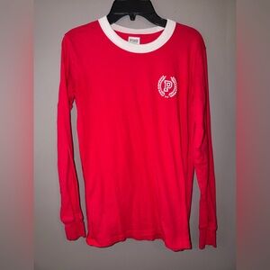 Victoria's Secret PINK Red Long Sleeve Tee size women’s XS Y2K
